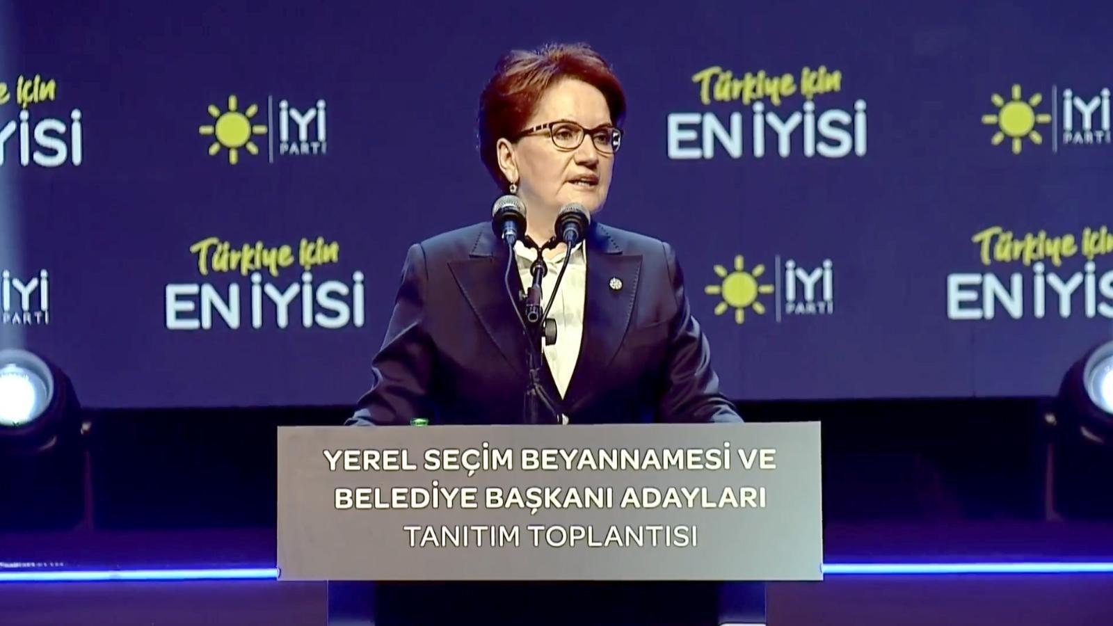 Meral Akşener, İYİ Parti 'Yerel Seçim Beyannamesi'ni açıkladı.