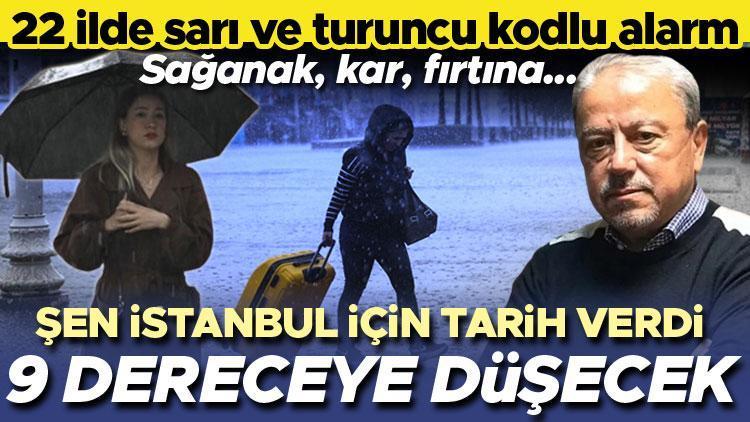 Meteoroloji'den 22 ile sarı ve turuncu kodlu uyarı! Orhan Şen İstanbul için tarih verdi: 9 dereceye düşecek