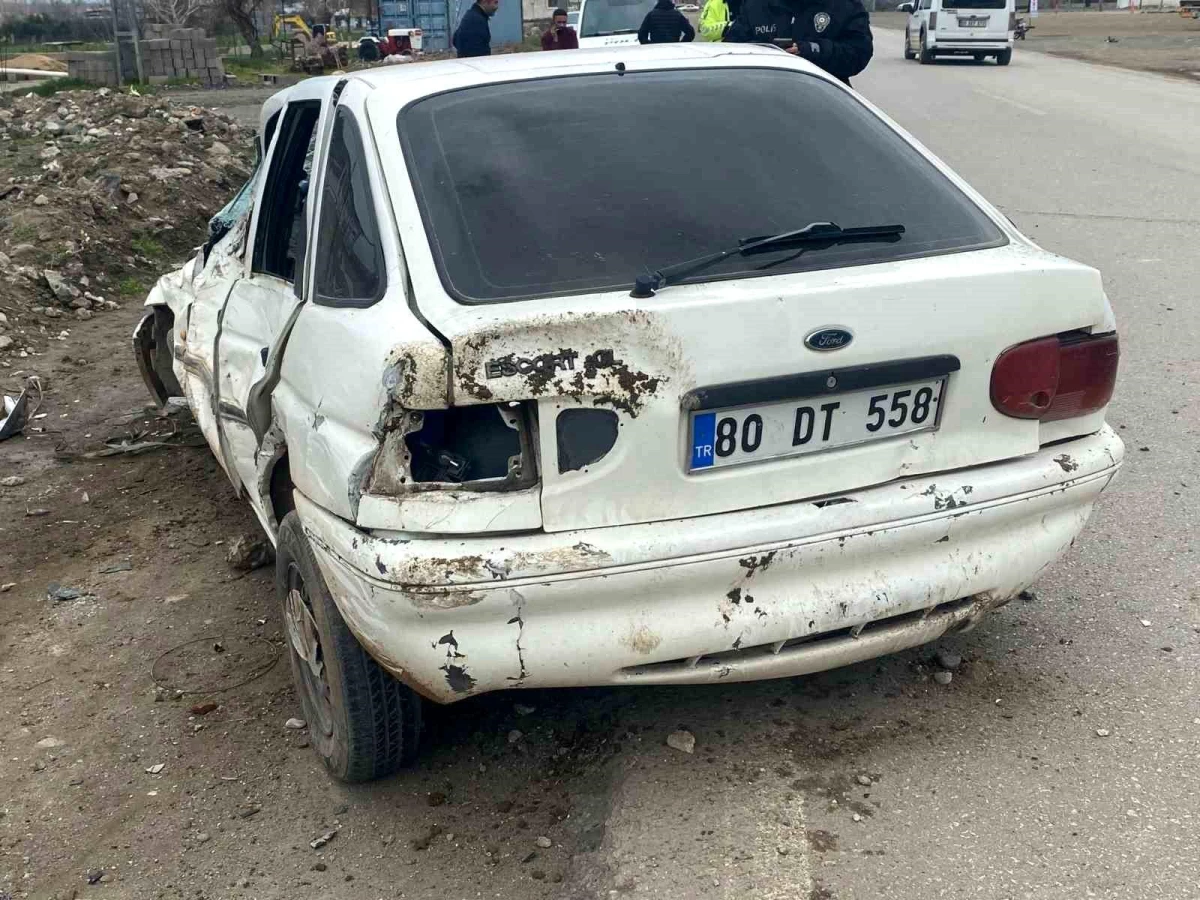 Osmaniye'de Otomobil Takla Attı, Şoför Yaralandı