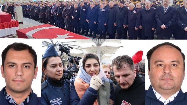 Şehit pilotlar Cemil Gülen ve Levent Öztürk'e Ankara'da son veda