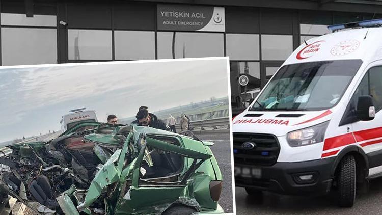 Tekirdağ'da korkunç kaza! Otomobil bariyerlere çarptı: 1 can kaybı