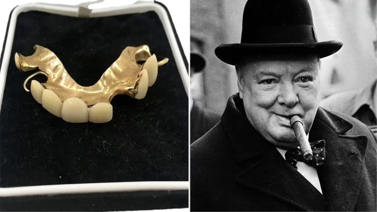 Winston Churchill'in 2. Dünya savaşı konuşması için özel olarak yaptırdığı takma dişleri 18.000 sterline satıldı