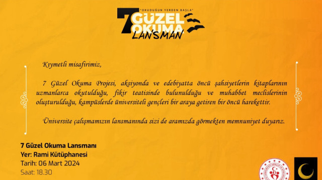 Yedi 'Güzel Okuma' projesi başlıyor: Üniversitelilere kitap alışkanlığı kazandırılacak | Aktüel Haberleri