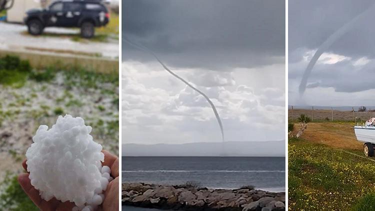 Çanakkale Biga'da hortum kamerada