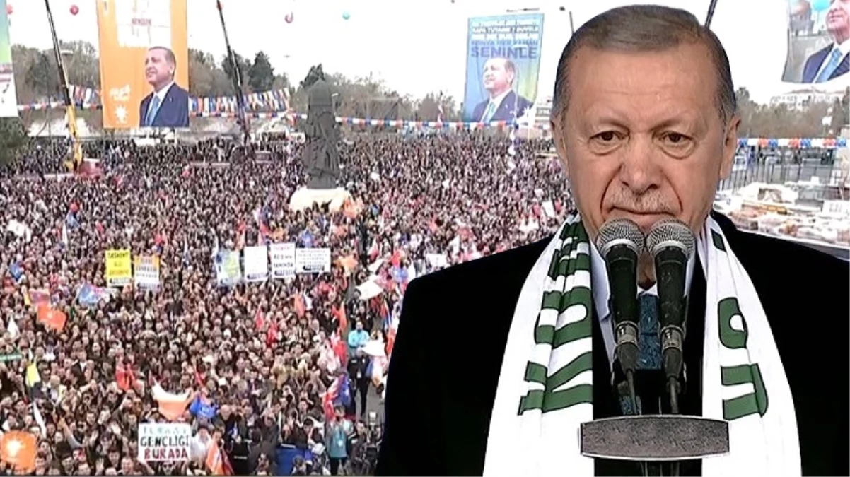 Cumhurbaşkanı Erdoğan'dan Konya'da gövde gösterisi! Seçim mitingine 110 bin kişi katıldı