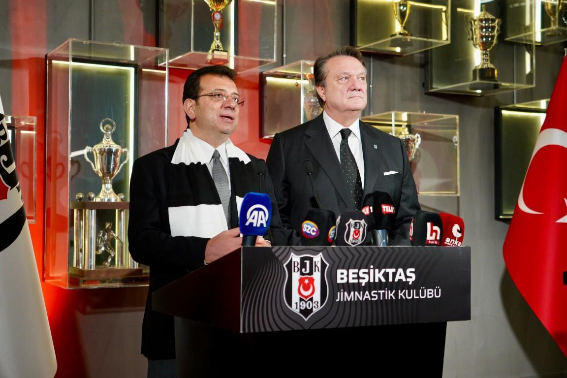 İBB Başkanı İmamoğlu Beşiktaş Başkanı Hasan Arat’ı ziyaret etti