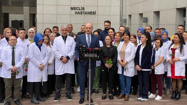 Kurtulmuş'tan Meclis Hastanesi'ne ziyaret: 14 Mart Tıp Bayramı'nı tebrik etti