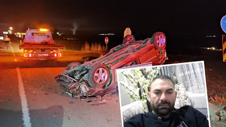 Edirne'de otomobilin çarptığı araç, takla attı; Bir can kaybı