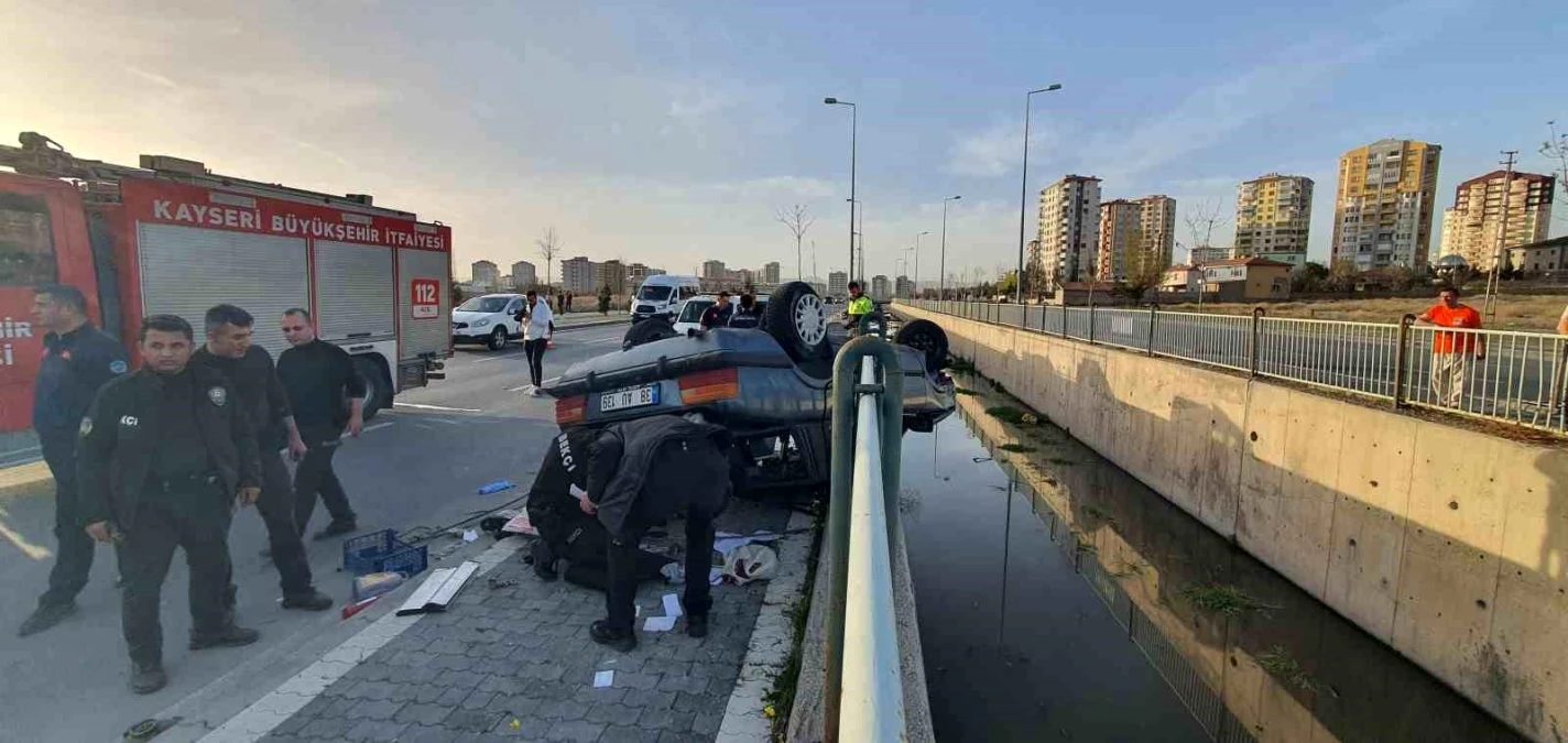 Kontrolden Çıkan Otomobil Takla Attı: 1 Yaralı