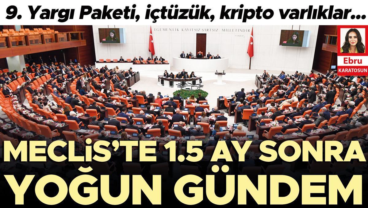 Meclis’te 1.5 ay sonra yoğun gündem! 9. Yargı Paketi, içtüzük, kripto varlıklar...