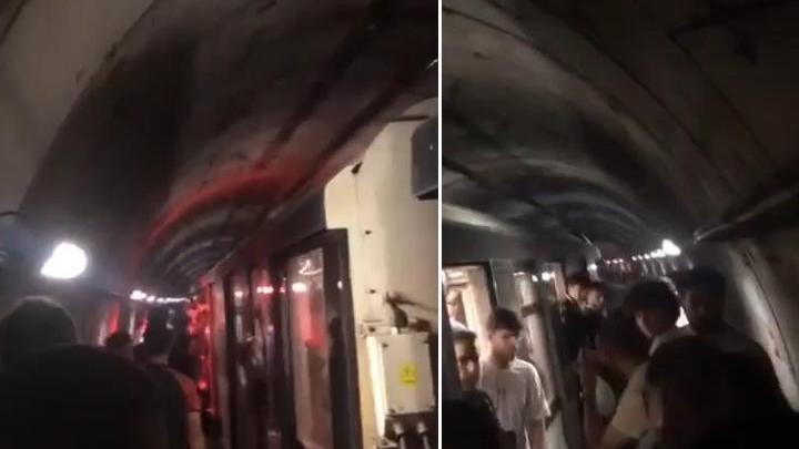 Metro arızalandı, seferler aksadı: Yolcular raylarda yürüdü