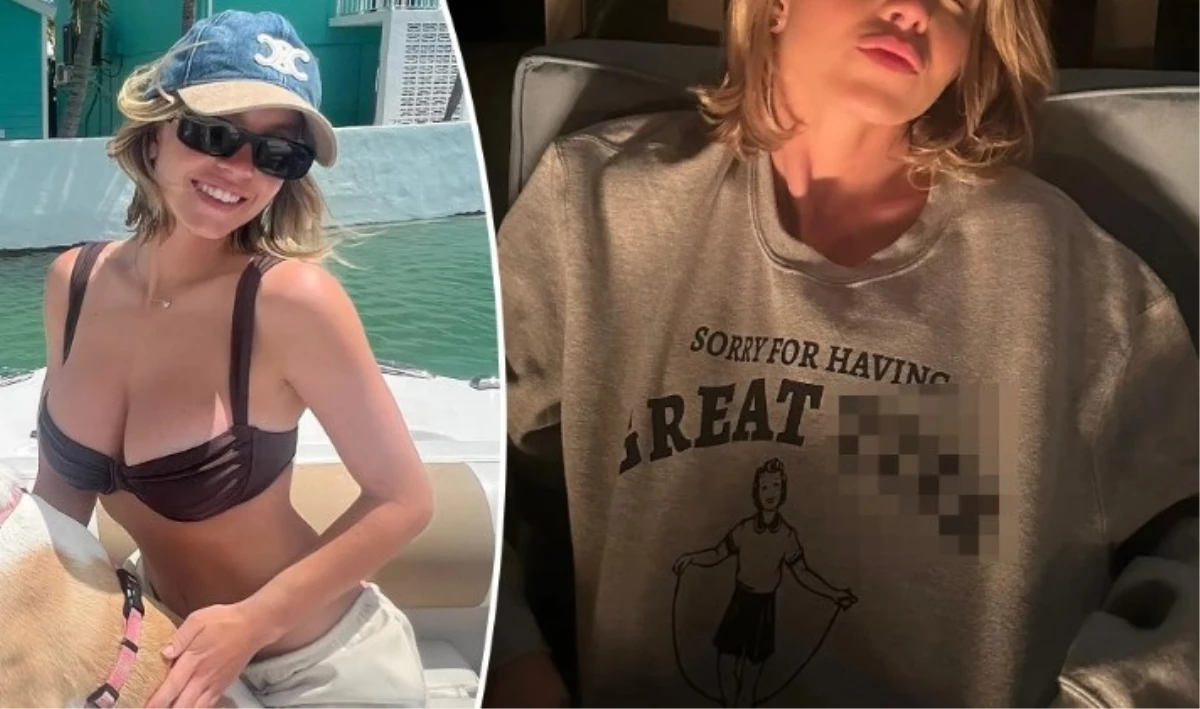 Sydney Sweeney, Meksika tatilinde üzerinde 'Harika göğüslere sahip olduğum için özür dilerim' yazılı tişört ile fotoğraf paylaştı