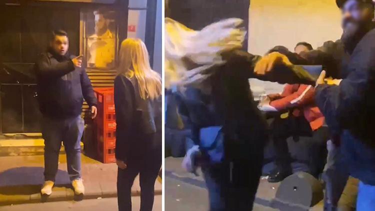 Beyoğlu Taksim’de 'göbeğime vurdun' tartışması