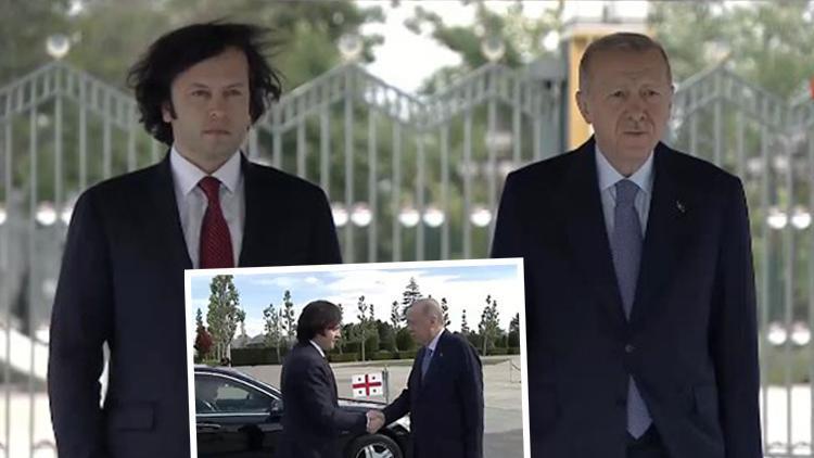 Cumhurbaşkanı Erdoğan, Gürcistan Başbakanı'nı resmi törenle karşıladı