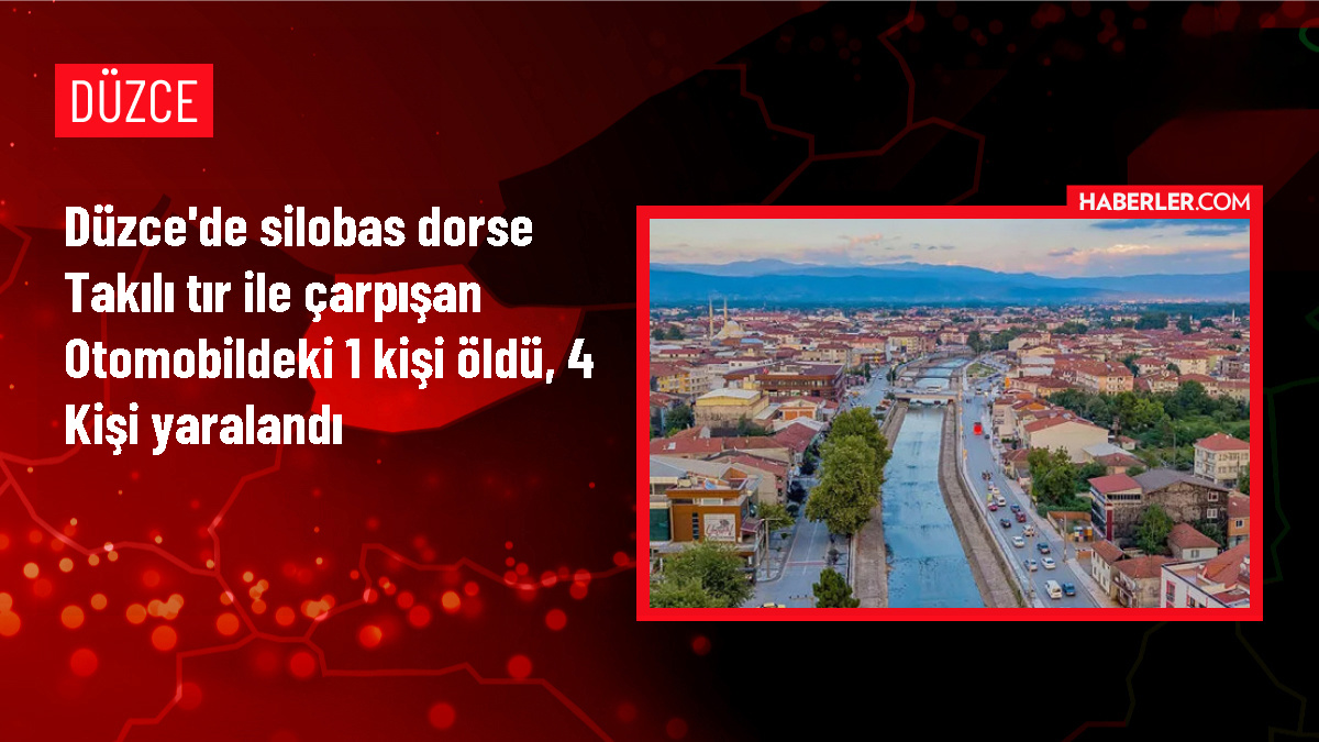 Düzce'de otomobil ile tır çarpışması: 1 ölü, 4 yaralı