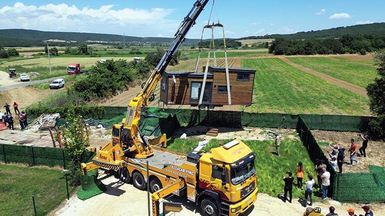 Edirne'de 'tiny house'ların kaldırılmasına başlandı