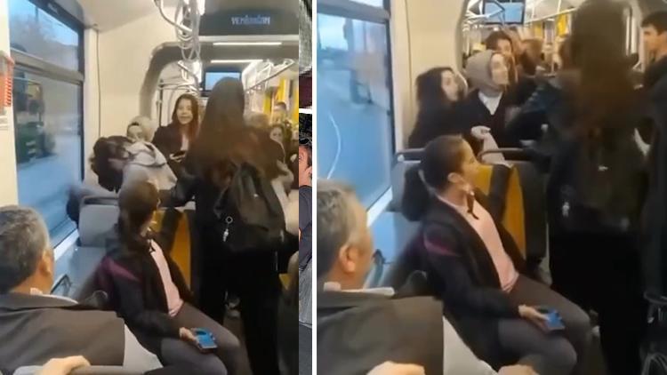 Eskişehir'de tramvayda kavga kamerada