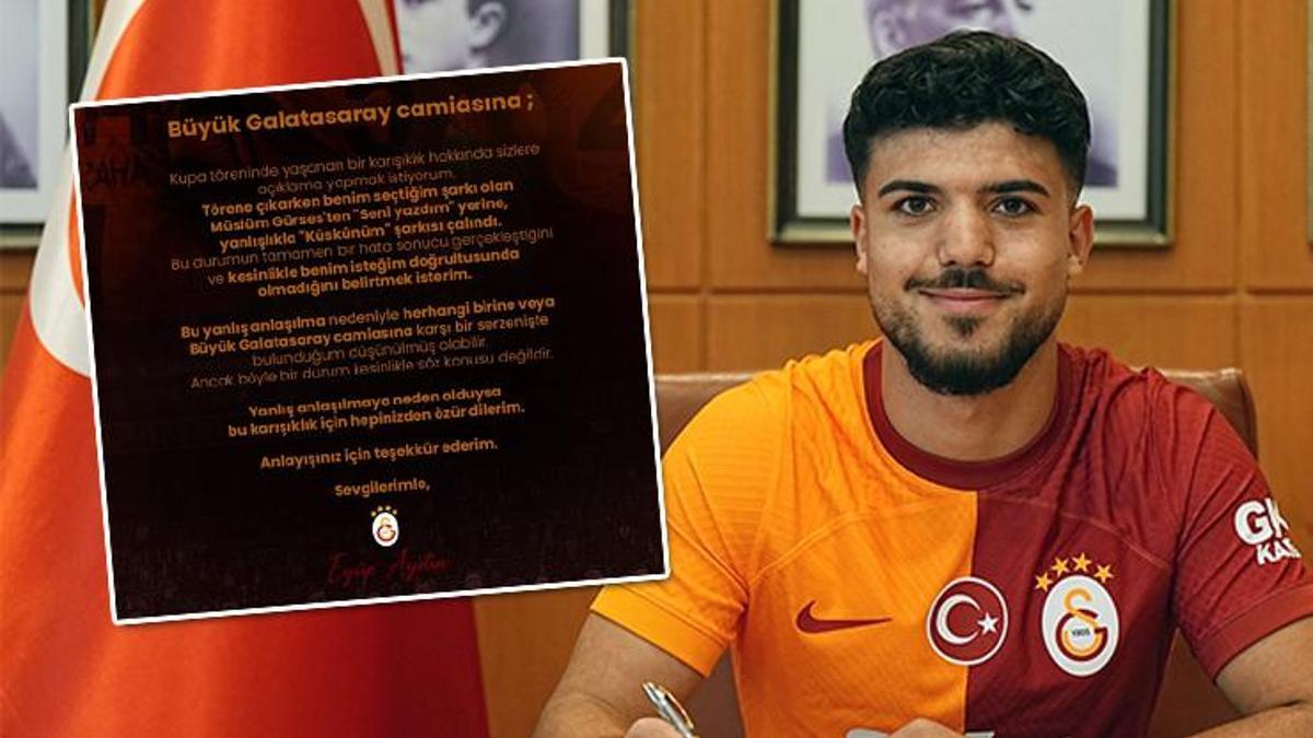 Galatasaray'da yanlış şarkı detayı! Eyüp Aydın sosyal medya hesabından açıkladı: Karışıklık için özür dilerim