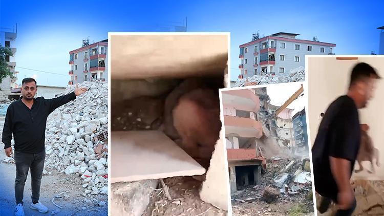 Hayvansever vatandaşın hasarlı binadan yavru köpekleri kurtardığı anlar kamerada