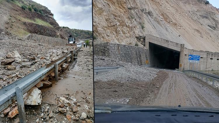 Hizan karayolunda heyelan; yol ulaşıma kapandı