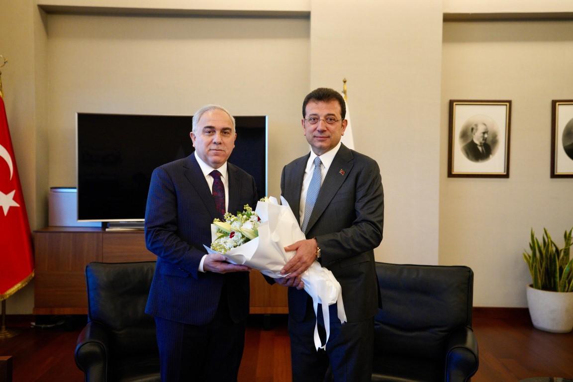 İBB Başkanı Ekrem İmamoğlu’ndan Fatih Belediye Belediye Başkanı Turan'a tebrik ziyareti
