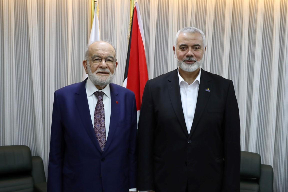 Saadet Partisi Genel Başkanı Temel Karamollaoğlu, Hamas Siyasi Büro Başkanı İsmail Haniye ile görüştü