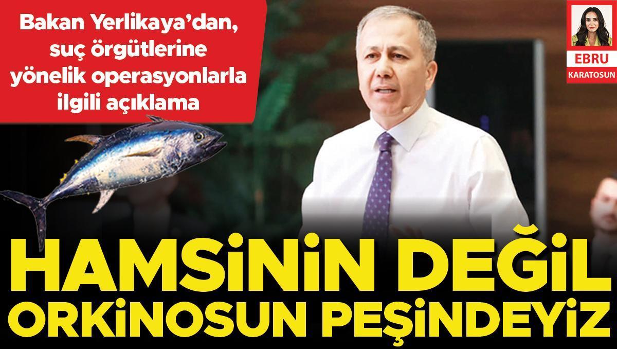 Yerlikaya: Hamsi değil orkinosun peşindeyiz