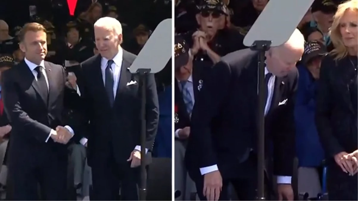 Biden yine bildiğiniz gibi! Sahnede olmayan sandalyeye oturmaya çalıştı