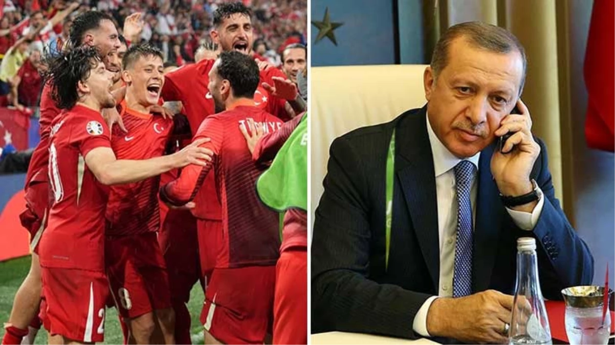 Cumhurbaşkanı Erdoğan'dan A Milli Futbol Takımı'na tebrik telefonu