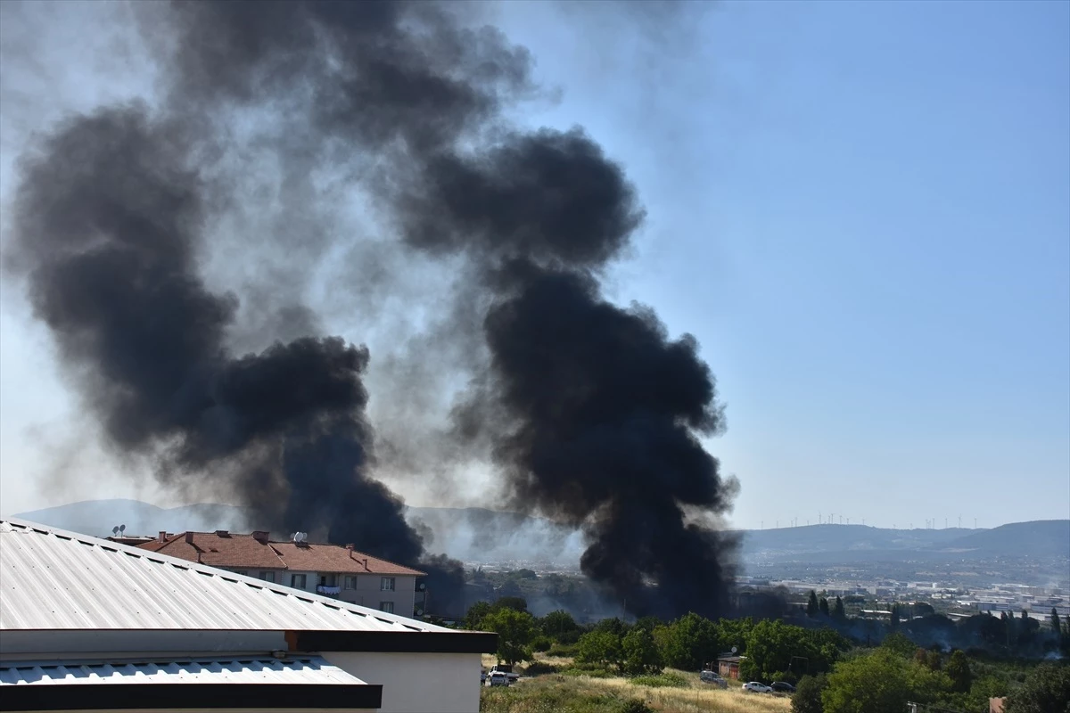 İzmir Kemalpaşa'da palet atölyesinde çıkan yangın kontrol altına alındı