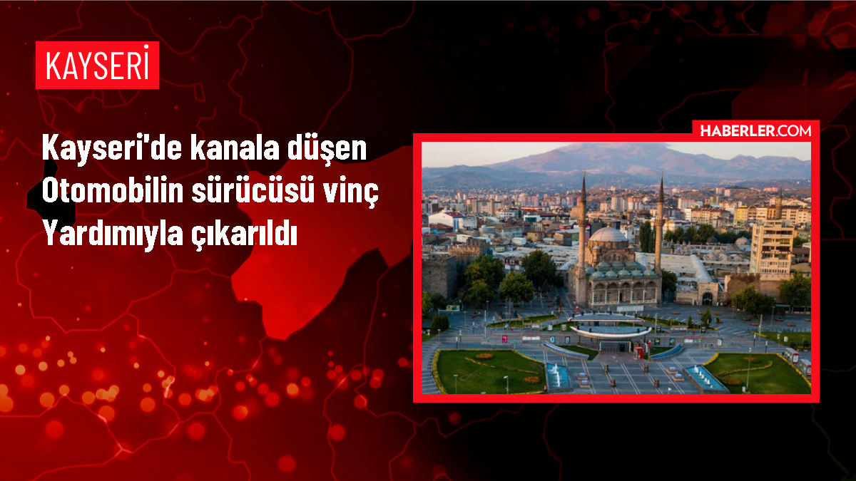 Kayseri'de Otomobil Kanala Düştü, Sürücü Yaralandı