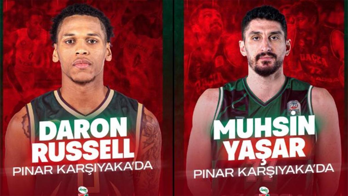 Pınar Karşıyaka'dan Muhsin Yaşar ve Daron Russell hamlesi