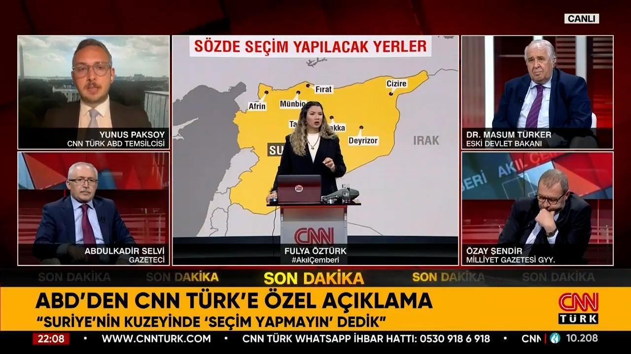 Son dakika... ABD'den CNN Türk'e özel açıklamalar: 'Suriye'nin kuzeyinde seçim yapmayın' dedik