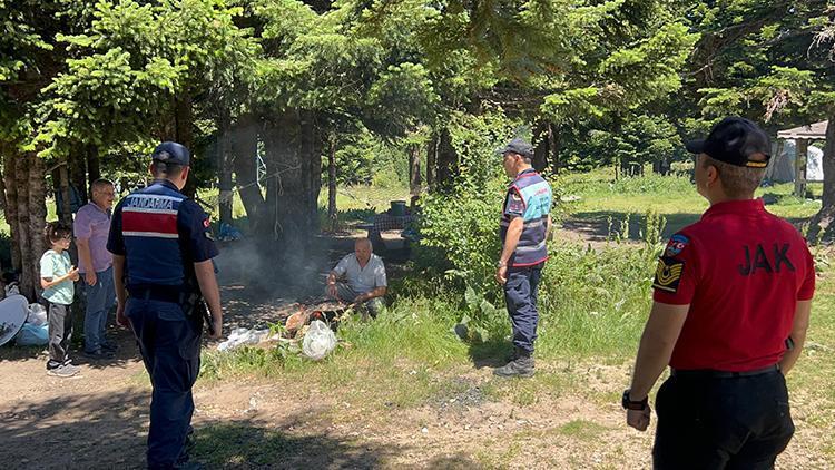 Uludağ'da piknikçilere jandarmadan yakın takip