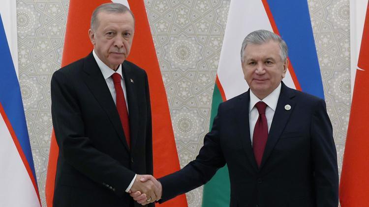 Cumhurbaşkanı Erdoğan, Şevket Mirziyoyev ile görüştü