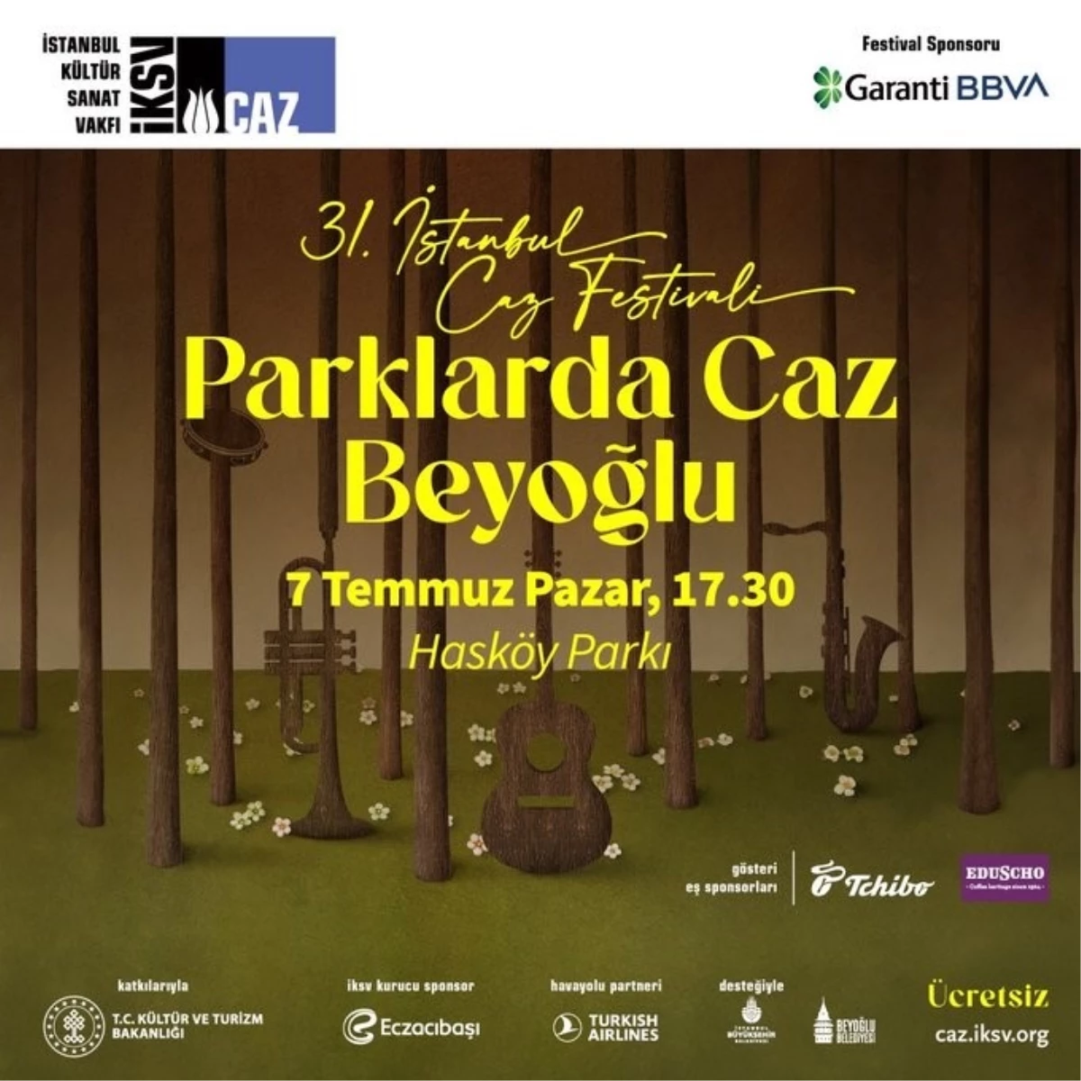 İstanbul Caz Festivali'nde Parklarda Caz Beyoğlu konserleri düzenlenecek