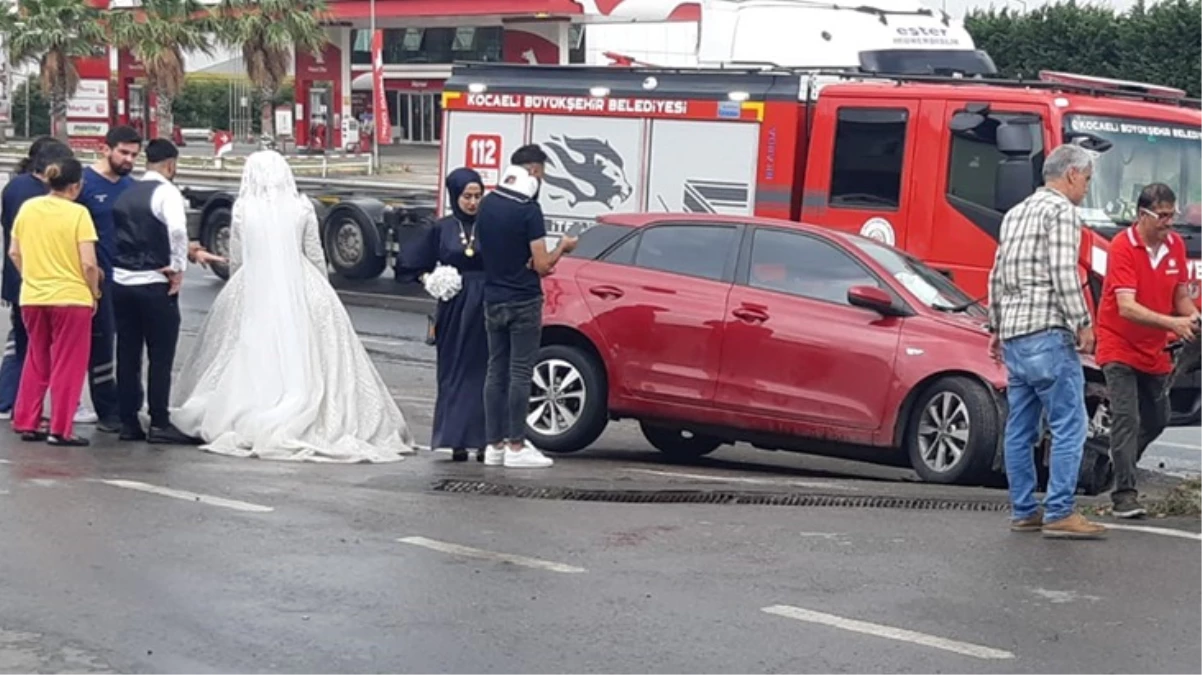 Kocaeli'de düğün öncesi kaza: Damat yaralandı, gelin ucuz atlattı