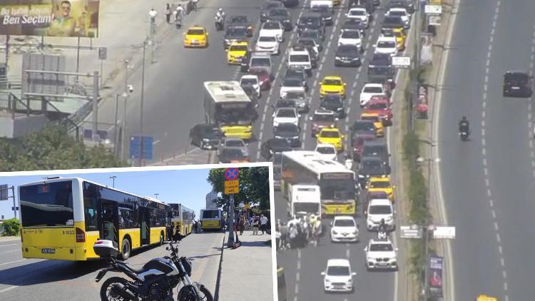 Motosikletin üzerinde sara nöbeti geçirdi, İETT otobüsünün önüne düştü