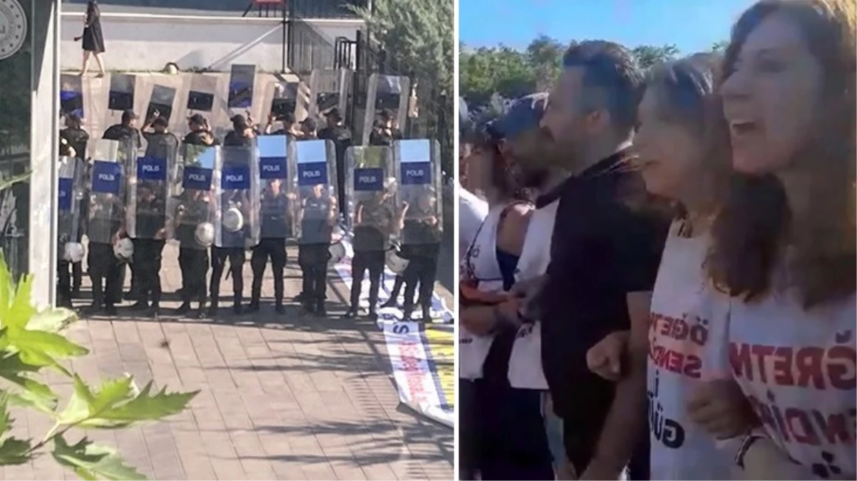 Öğretmenlerden "Meslek Kanunu" protestosu! Bakanlık önündeki oturma eyleminde 25 gözaltı