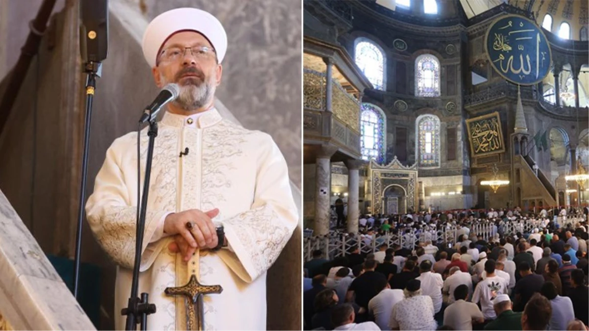 Ayasofya'nın minberine kılıçla çıkan Erbaş, İsrail'e meydan okudu: Zalimler mutlaka yenileceklerdir