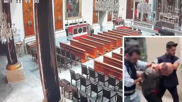 Beyoğlu'nda kiliseden haç çalan şüpheli yakalandı! 'Sevgilime verecektim'