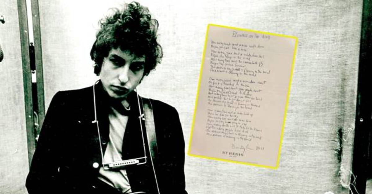 Bob Dylan'ın el yazısı şarkı sözleri satılık