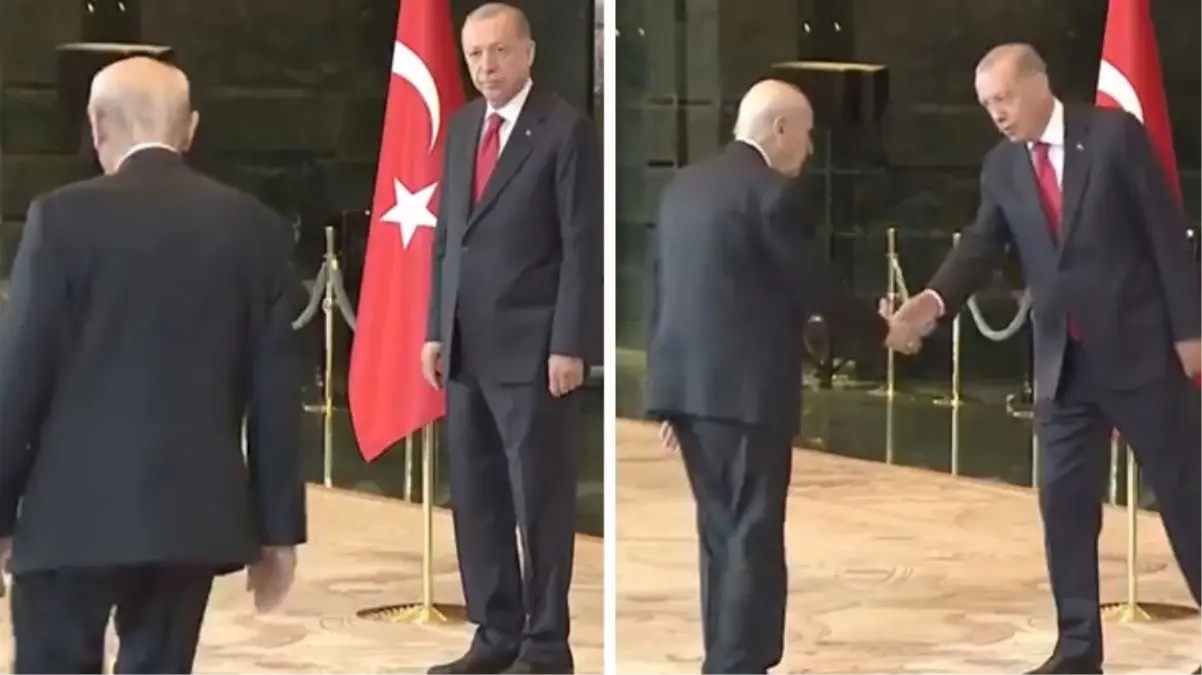 Cumhurbaşkanı Erdoğan'ın Bahçeli'ye gösterdiği nezaket tebrik törenine damga vurdu