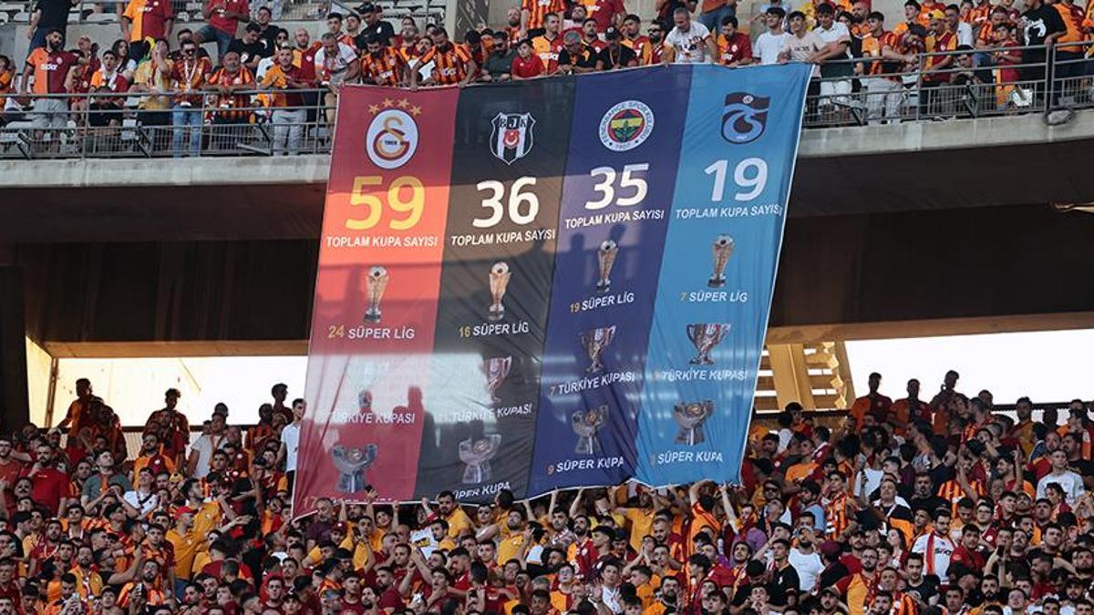 Galatasaray taraftarından Süper Kupa öncesi dikkat çeken pankart! Ezeli rakiplere kupa göndermesi...