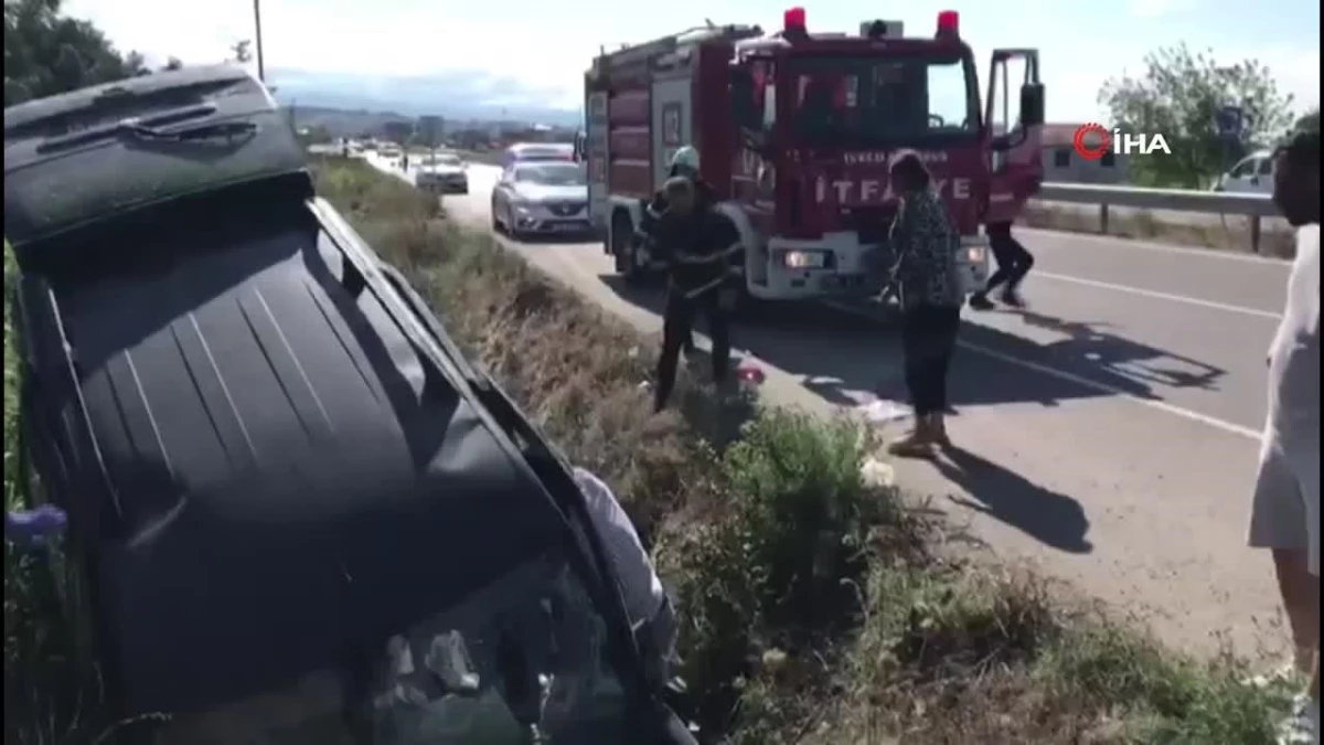 Hafif ticari araç sulama kanalına devrildi: 1 ağır yaralı