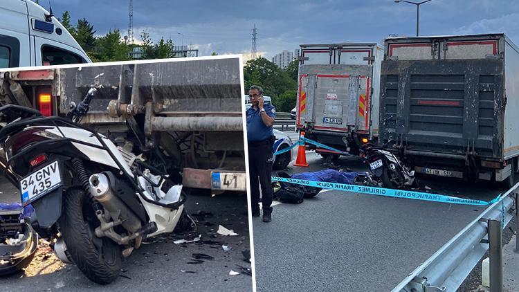 Küçükçekmece'de kamyonete motosiklet arkadan çarptı: 1 can kaybı