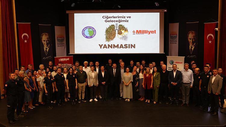 Marmaris'te 'Ciğerlerimiz ve ormanlarımız yanmasın' konulu toplantı yapıldı