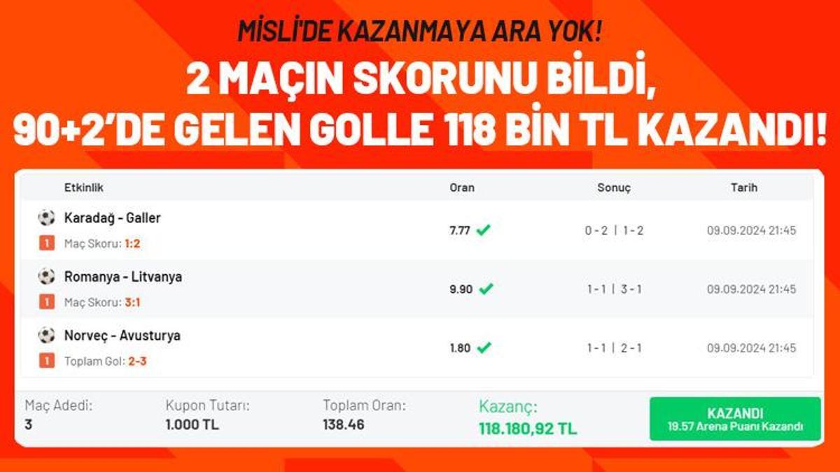 Misli’de kazanmaya ara yok! 2 maçın skorunu bildi, 90+2’de gelen golle 118 bin TL kazandı!