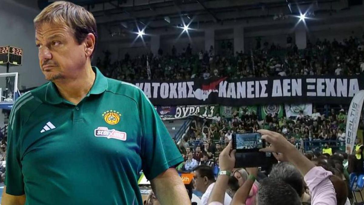 Panathinaikos - Maccabi Tel Aviv maçında skandal pankart! Ergin Ataman çılgına döndü...