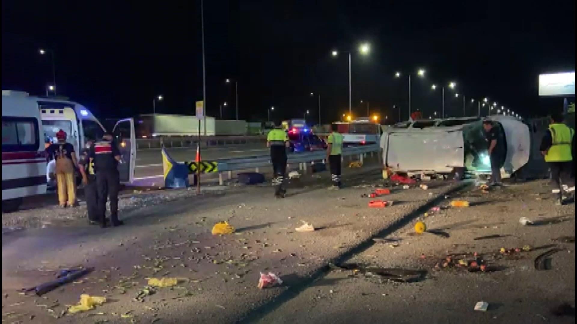 Sarıyer Kuzey Marmara Otoyolu'nda araç yoldan çıktı: 1 ölü, 5 yaralı